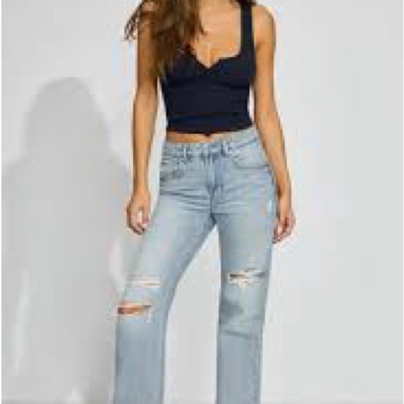 Garage Light Blue Distressed Women Jeans - Picture 1 of 5
